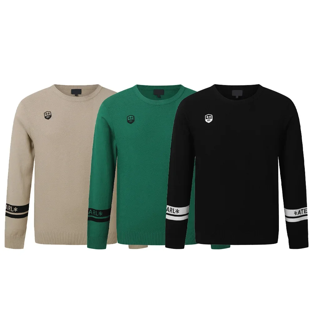 

Trendy Brand Men's Knitted Sweater! Sporty Design, High Elasticity, Versatile Luxury Golf Wear, New Style for Autumn