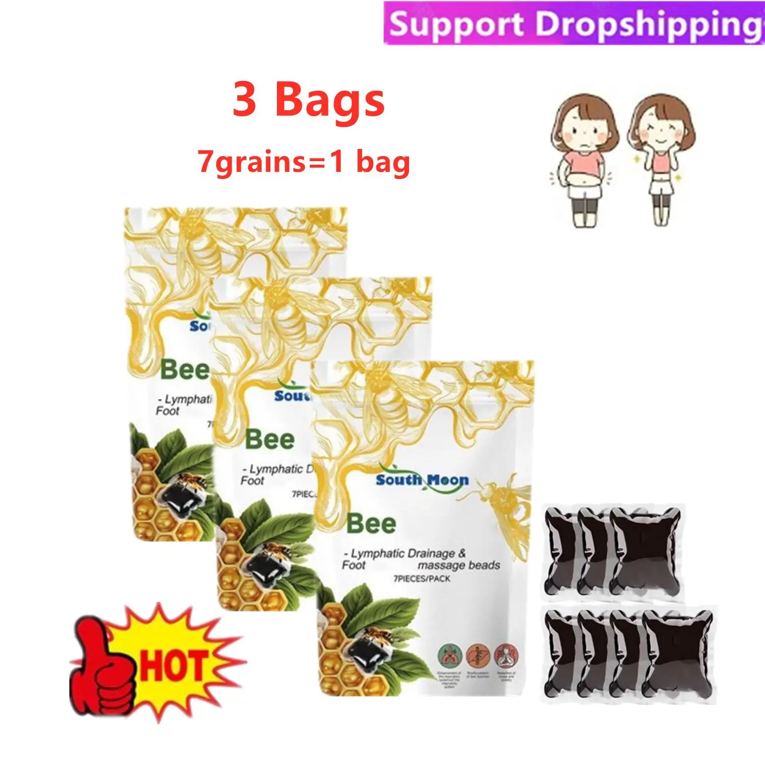 

21Grains Bee Foot Soak Beads Effectively Promote Blood Circulation And Make Legs Slimmer Health Care For Women And Men