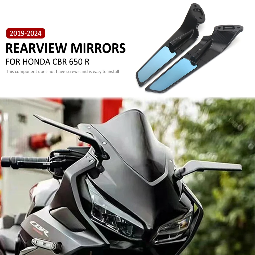 

For Honda CBR 650R CBR 650 R CBR650R 2019-2024 Motorcycle Rearview Rear View Mirrors Side Mirror Wind Wing Adjustable Rotating