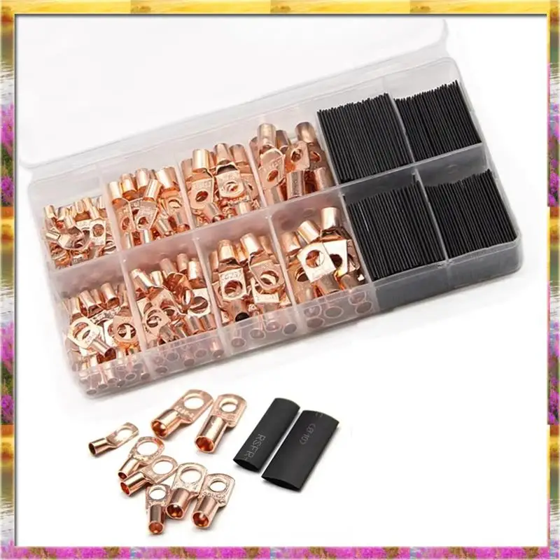 

Aug. 260Pcs Peeping Copper Tube Terminal SC Wiring Terminal Copper Nose Heat Shrink Tube Combination
