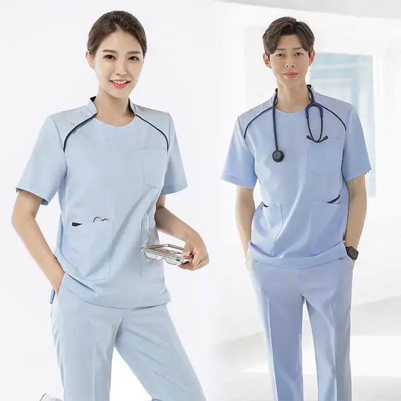 

Korean Pet Hospital Oral Plastic Surgery Hospital Uniforms Men and Women High Quality Srub Sets Work Clothing