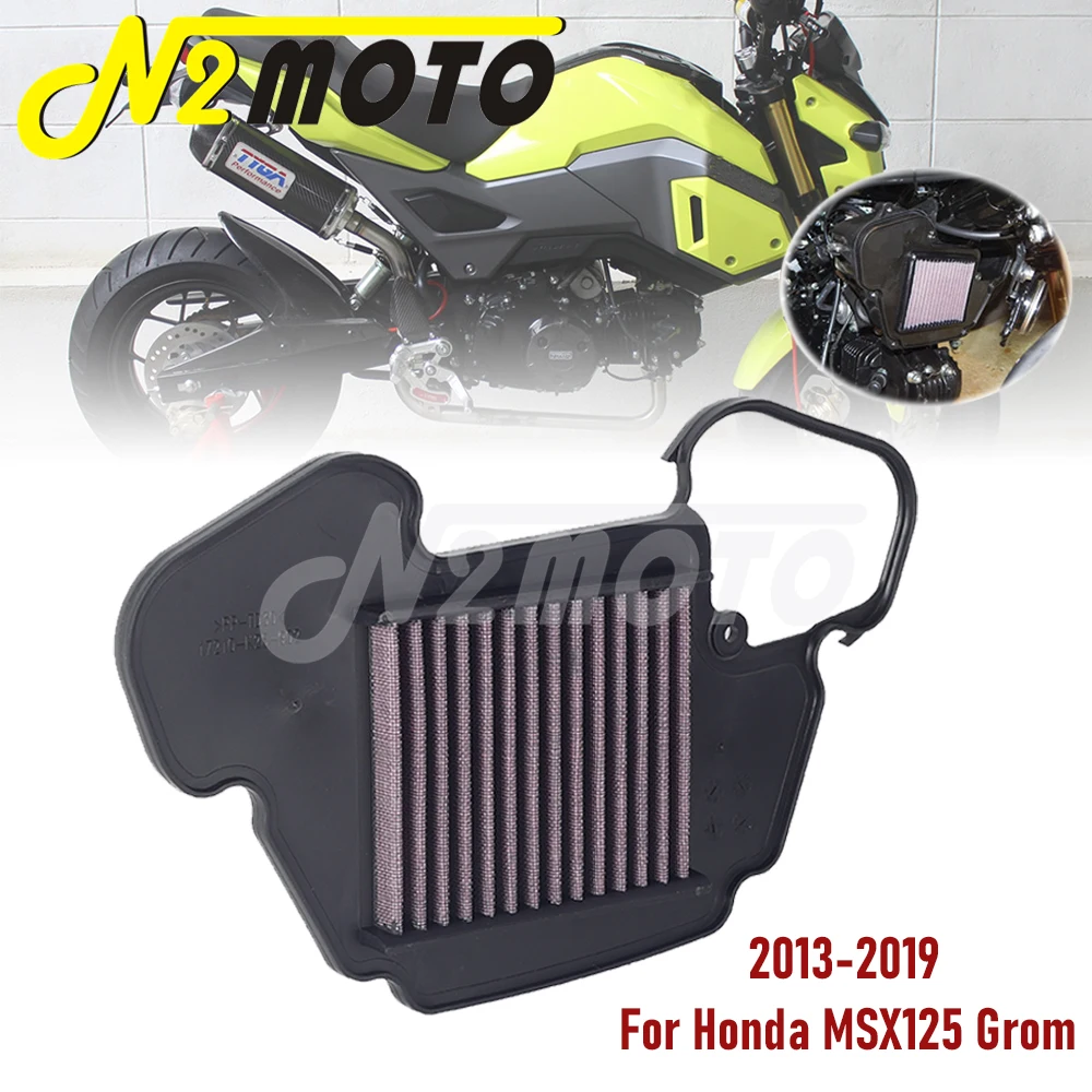 Motorcycle Replacement Air Intake Filter Engine Accessories High Filtration Air Cleaner For Honda MSX125 Grom 2013-2019 Balck