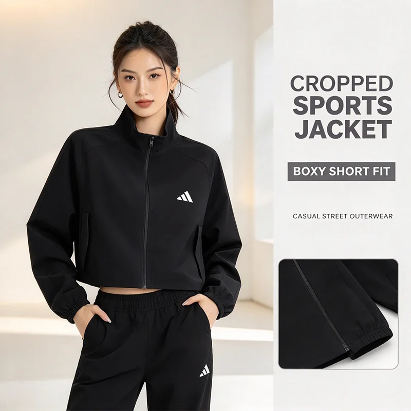 Adidas W CT 3S TT KU7999 Women's Sportswear Woven Short Stand-Up Collar Casual Jacket Top