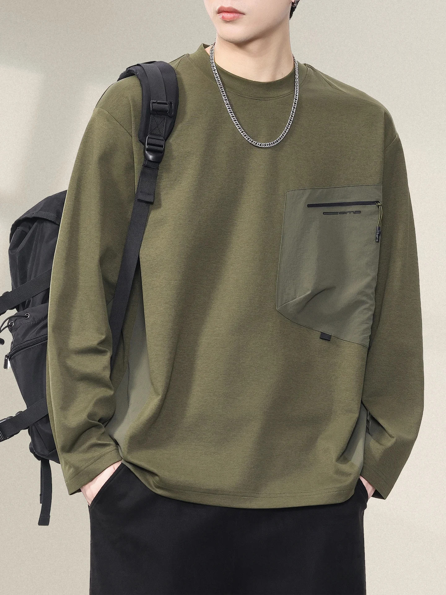 

Мужская свободная футболка с длинным рукавом, быстросохнущая, спортивная, с круглым вырезом, повседневная, базовый слой, рабочая одежда, модный топ для осени и зимы, новинка