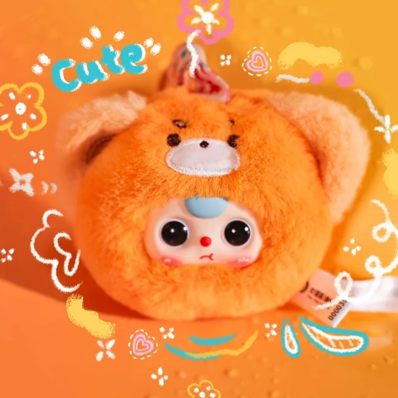 

Cute Baby Three Mini Animal Head Series Vinyl Face Plush Blind Box Bag Pendant Decoration Trendy Toys Mystery Box Surprise Gifts