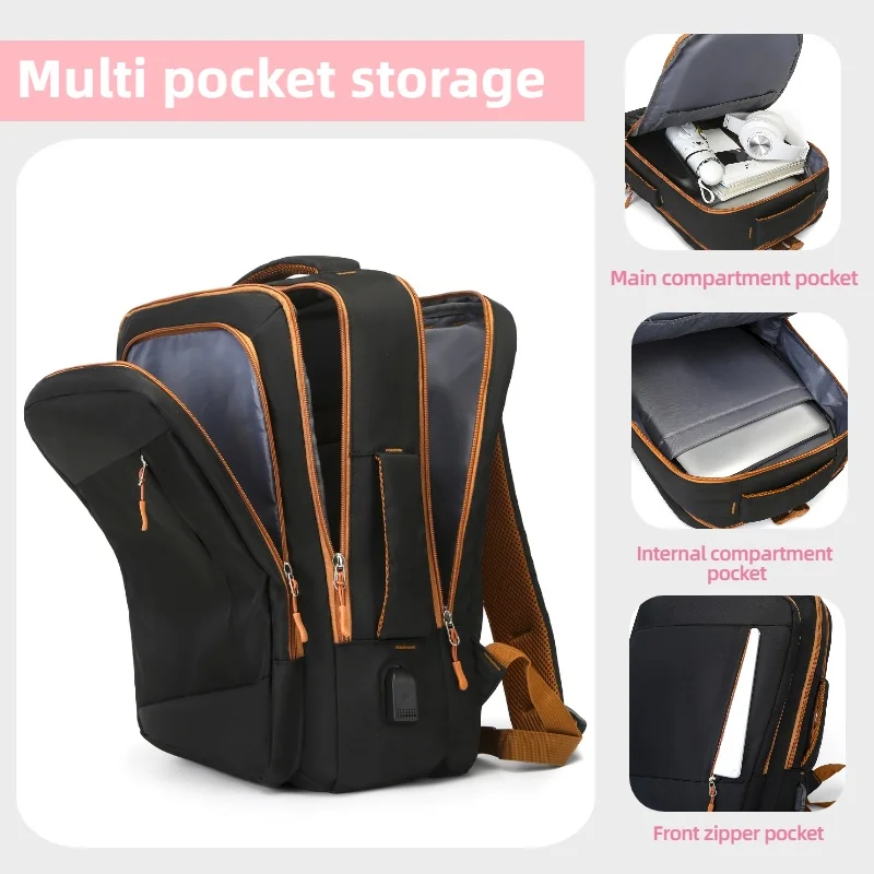 حقيبة ظهر للأعمال متعددة الوظائف - سعة كبيرة، مقصورات متعددة، حقيبة ظهر للكمبيوتر المحمول، حقيبة ظهر للسفر، حقيبة ظهر ترفيهية