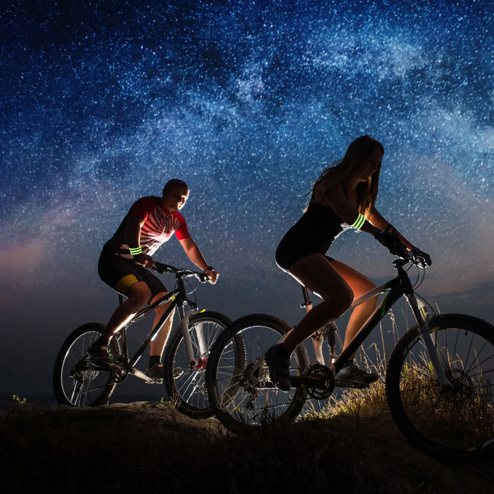 

4Pcs High Visibility Reflective Wrist Bands Premium Eco Friendly Soft Fit Most Wrists for Night Running Outdoor Sports