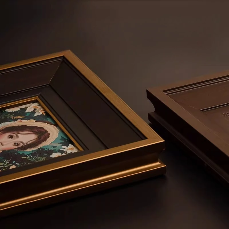 Large Wooden Picture Frame Customize Decor Vintage Wall Picture Frame Hanging Luxury Display Cuadros Para Fotos Wall Decoration