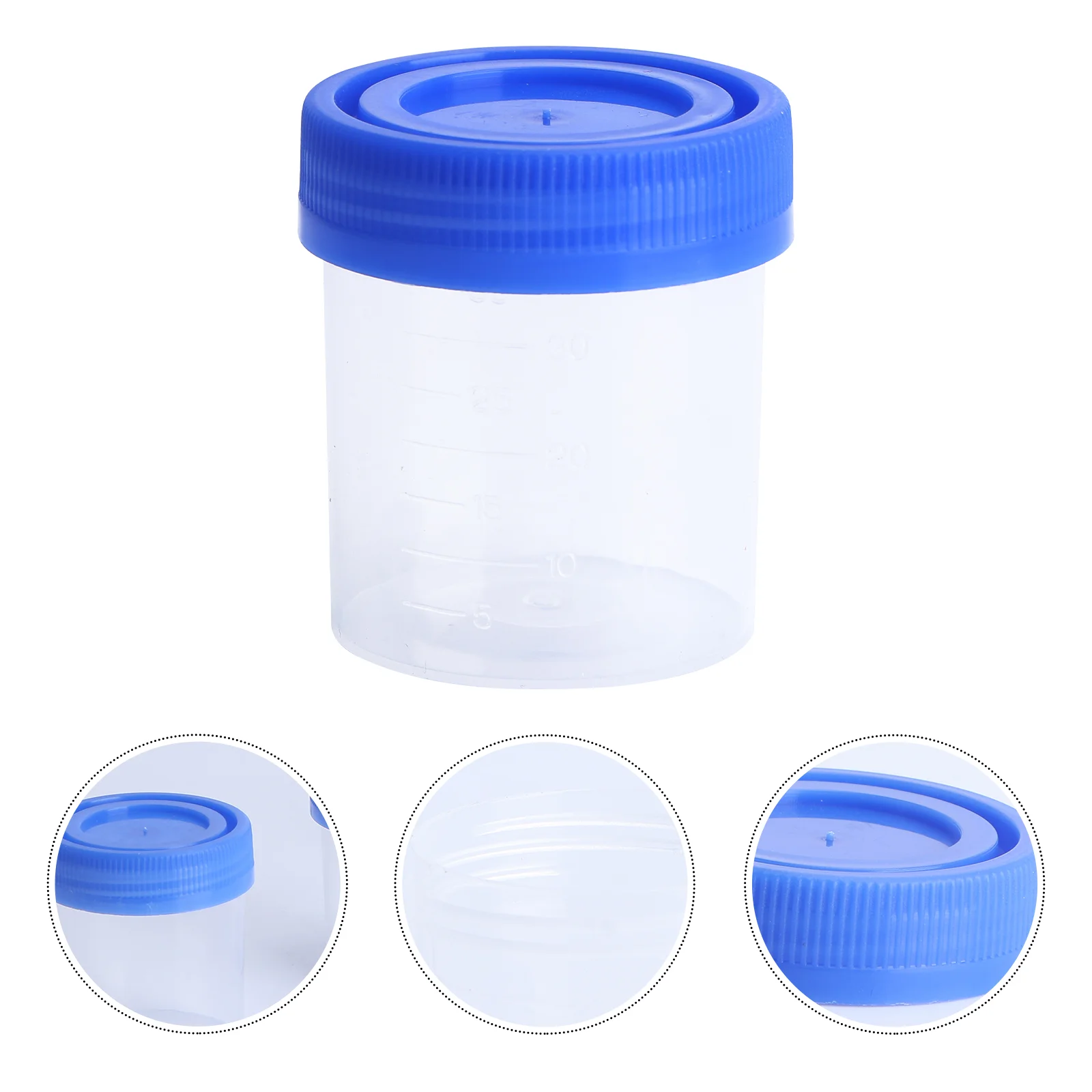 50 Pcs/1 Urine Cup Specimen Container Disposable Liquid Sampling Test Spiral Cover