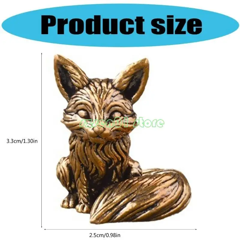 G32a Foxes التماثيل Decors Indoor Foxes تمثال إبداعي زخرفة النحاس النحت هدية الزفاف لاستوديو الصور