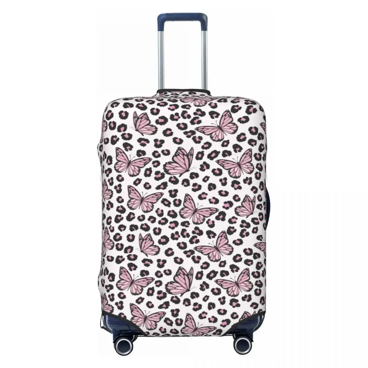 Custom Butterfly Wild Leopard Pattern Luggage Cover Protector Funny Travel Suitcase Protective Cover for 18-32 Inch