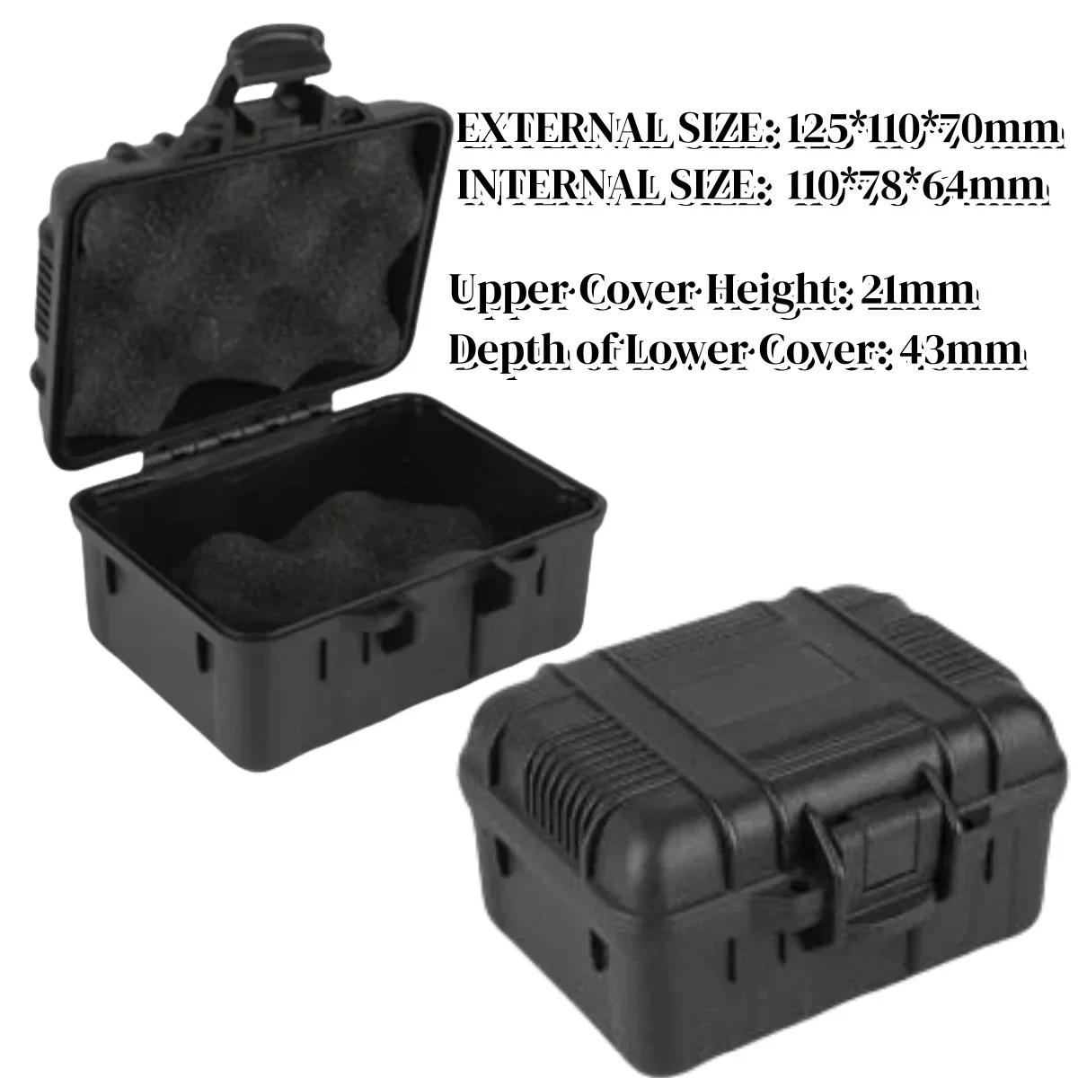 125x112x70mm PP Toolbox Small Storage Case Small Parts Toolbox Portable Watch Protective Moisture-proof Box Tool With Cotton