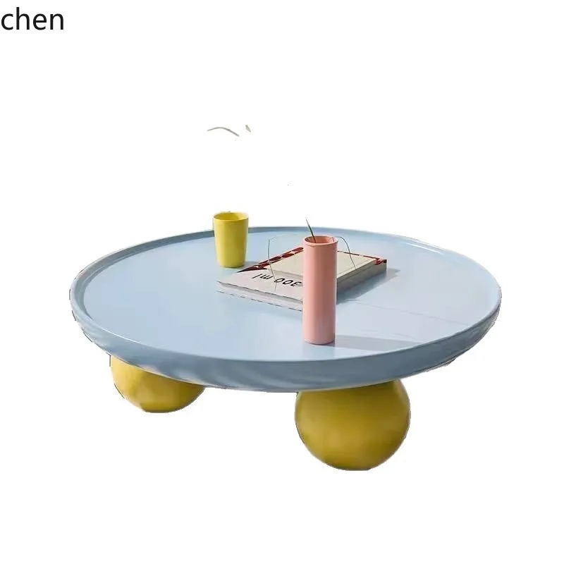 LXC Simple Modern Round Coffee Table for Living Room Home Creative Small Apartment Sofa Round Table