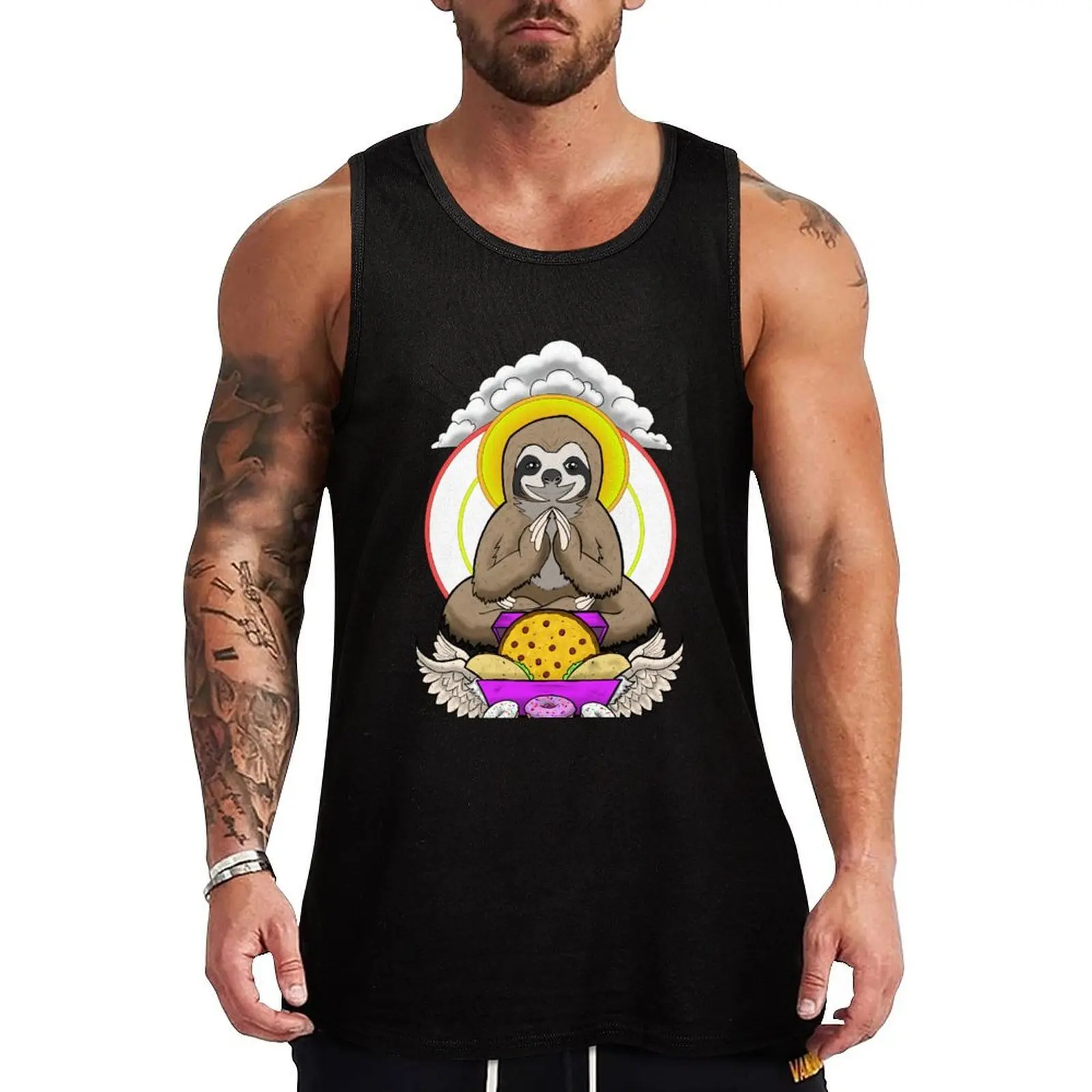 

Peaceful Sloth in colour Tank Top Running Athletic Tank Top Moisture Wicking Sleeveless