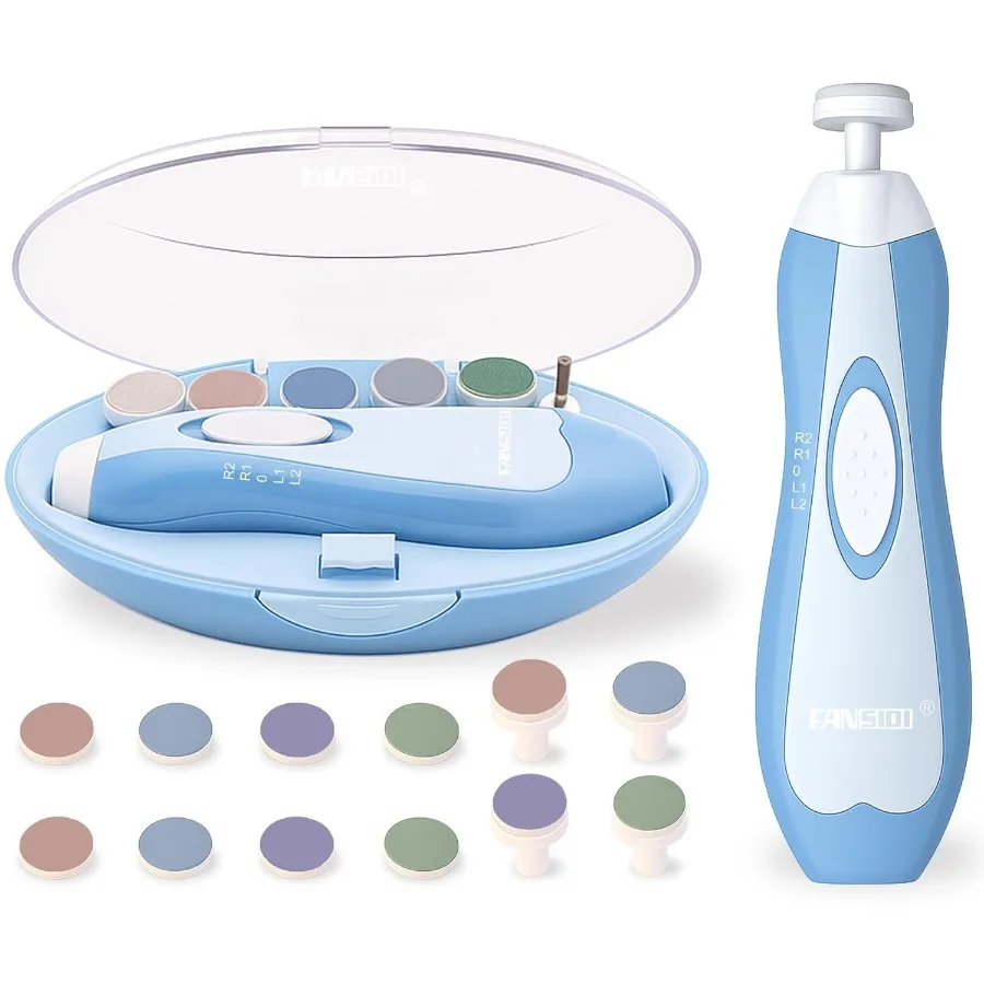 

Baby Nail Trimmer Electric Limited Dreamy Sky Blue Gentle Baby Nail File Electric with 10 Grinding Heads and 8 Replacem