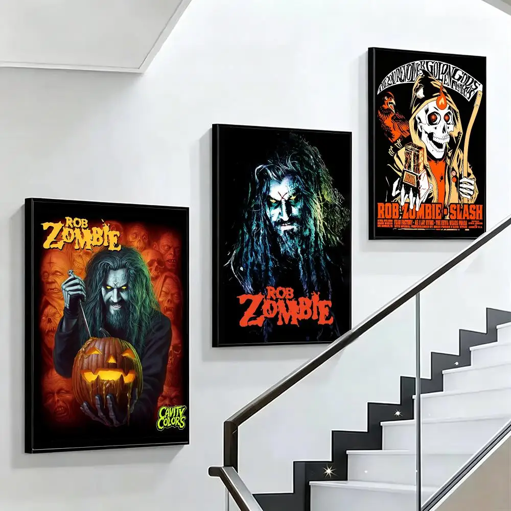 music Rob Zombie Poster HD Poster Black and White Simple Home Decor for Living Room Bedroom Corridor and Gift Giving