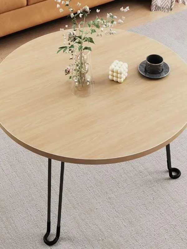 シンプルな丸テーブル-小さなアパートのバルコニー用ダイニングテーブル-折りたたみ式-モダンスタイル-家庭用-コンパクトな丸テーブル-貸出用