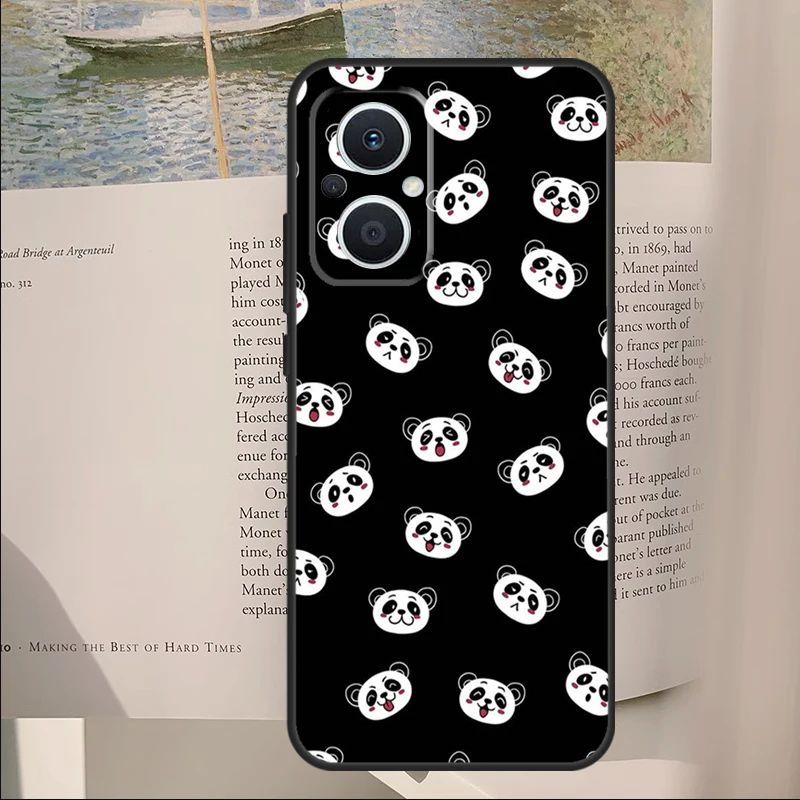 Panda Animal Case For OPPO Reno 8 7 6 Lite 4 5 8T 5Z 4Z 2Z Find X5 Lite X3 X2 Neo X6 Pro Phone Cover