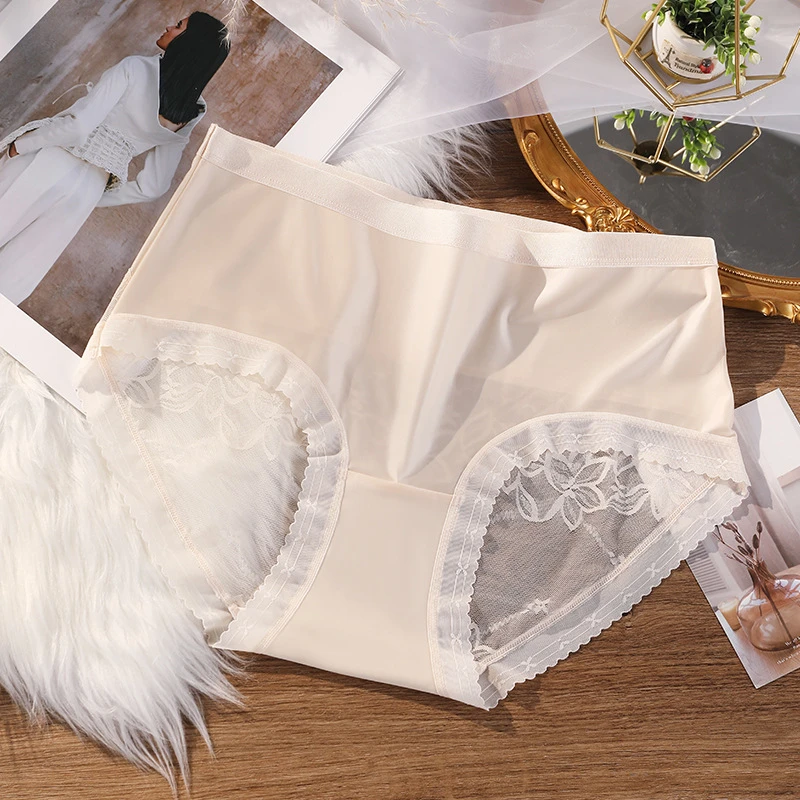 Sexy lingеrie Plus size ropa interior femenina translucent lace underwear women hollowed out lenceria satin calzones para mujer