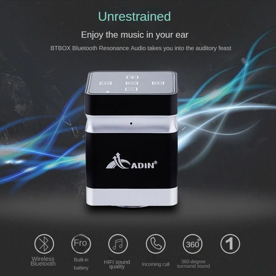 Adin 26w Bluetooth Vibration Speaker For Neighbors Mini Portable Vibro Wireless Music Subwoofer Loudspeaker Metal Sound Box 2025
