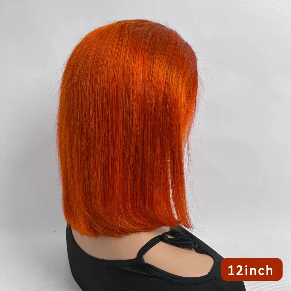 الزنجبيل قصير بوب شعر مستعار 13x4 غلويليس Hd الدانتيل الجبهة خصلات الشعر المستعار الإنسان للنساء قبل قطعها الباروكات شعر الإنسان 100% 180% الكثافة تأثيري