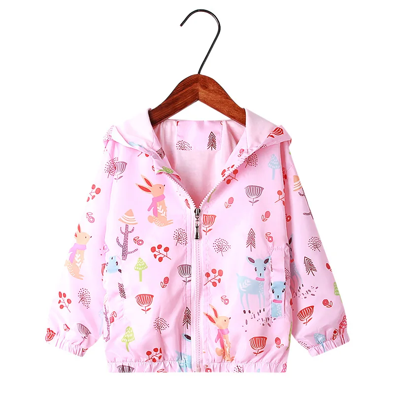 Little maven 2024 Baby Girls Jacket Coat Spring and Autumn Lovely Cartoon Animal Hoodie Outwear Fashion for Kids 2-7 year