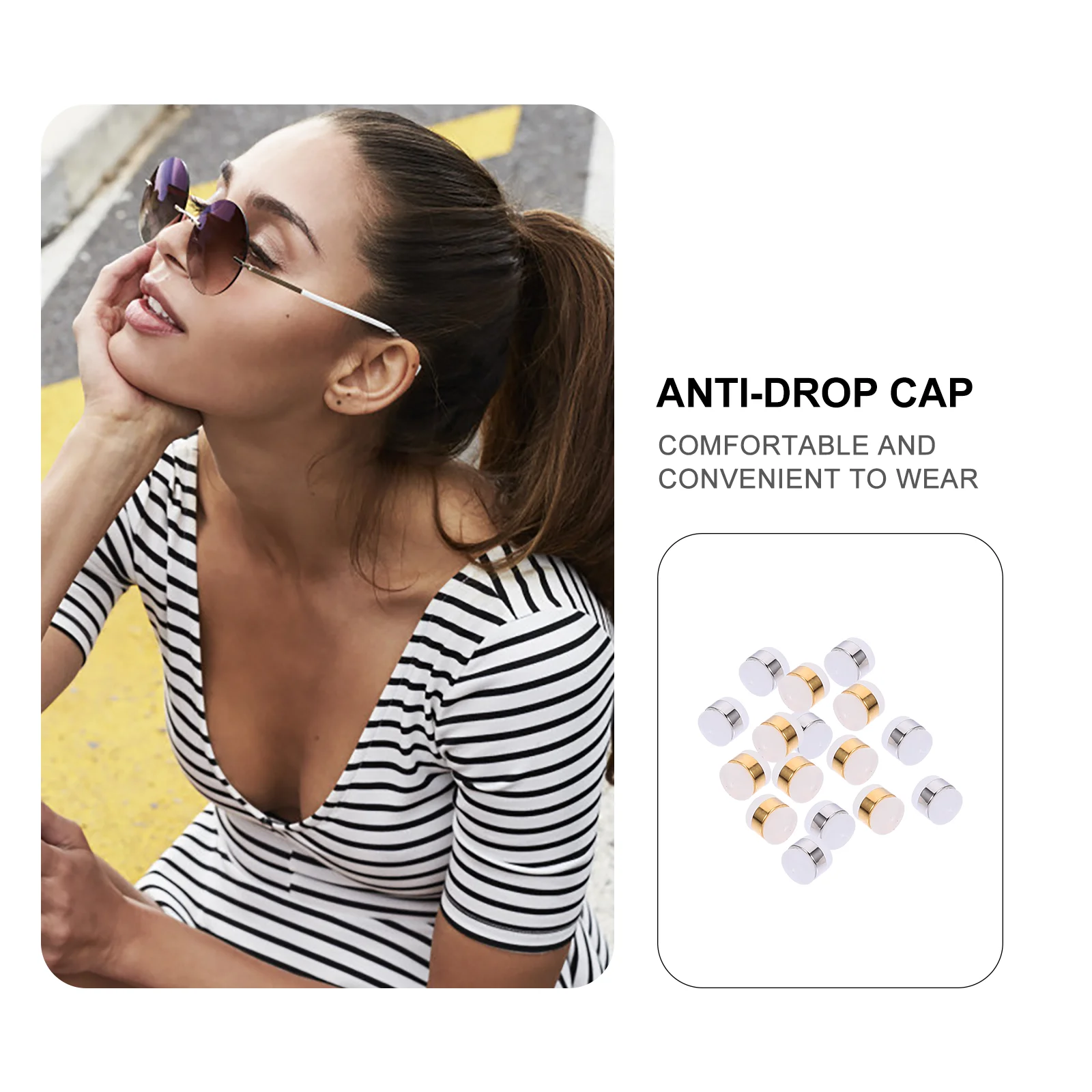 

20Pcs Ear Plugs Round Transparent Silicone DIY Accessories Perfect for Earrings Hairpins Phone Case Decoration Brass Material