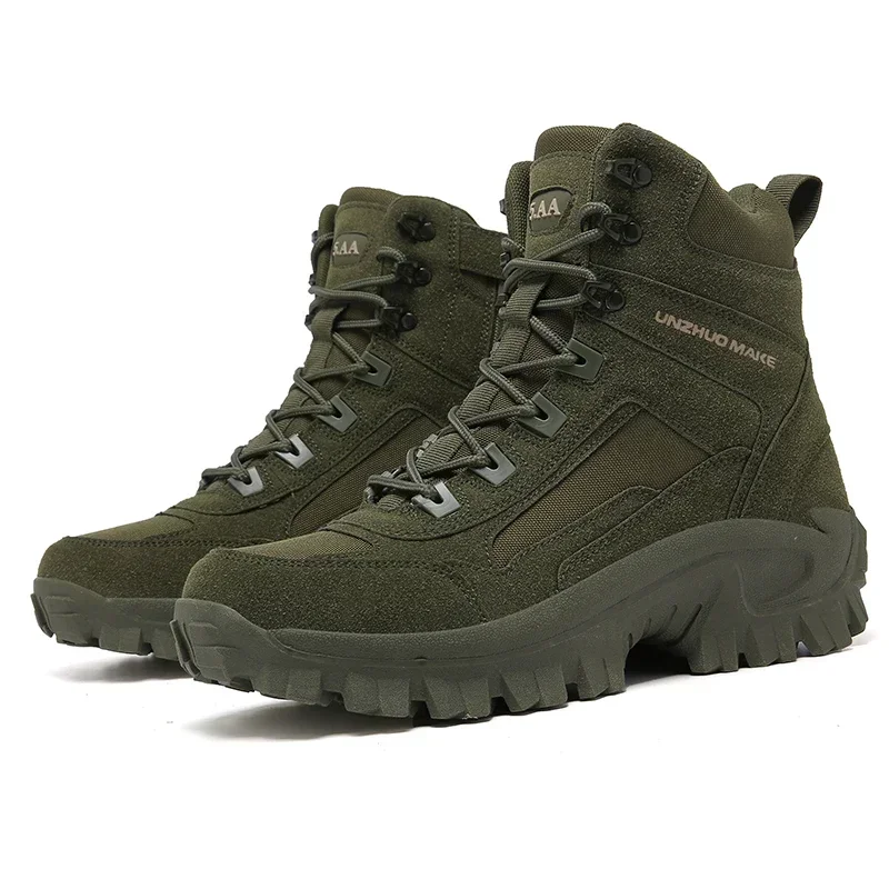 Men Shoes Lightweight Man Tactical Boots Combat Training Lace Up Waterproof Outdoor Hiking Breathable Hunting Platform Boots