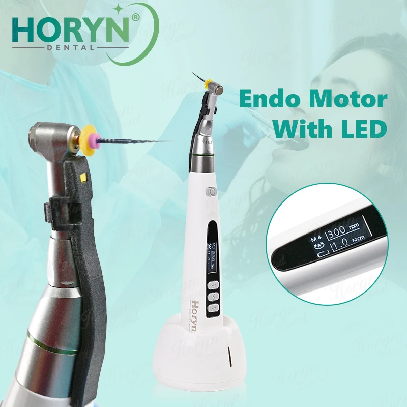 

Dental Wireless Endo Motor 16:1 Standard Contra Angle Smart 9 Programs Root Canal Therapy with LED Lamp Endodontic Dentistry