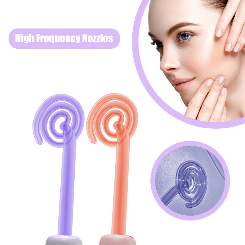 

High Frequency Replace Electrode Spiral Shape Replacement Wand For HF Facial Machine Violet Acne Remove HF Beauty