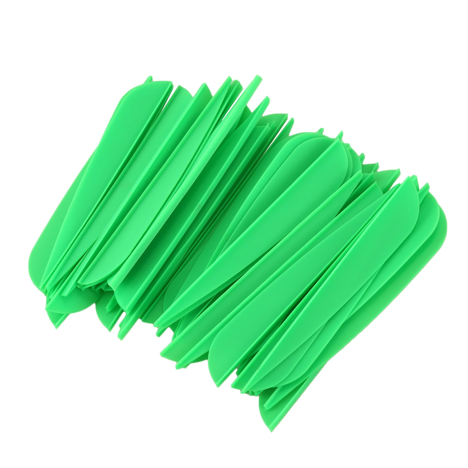 Arrows Vanes 4 Inch Plastic Feather Fletching for DIY Archery Arrows 50 Pack(Green)