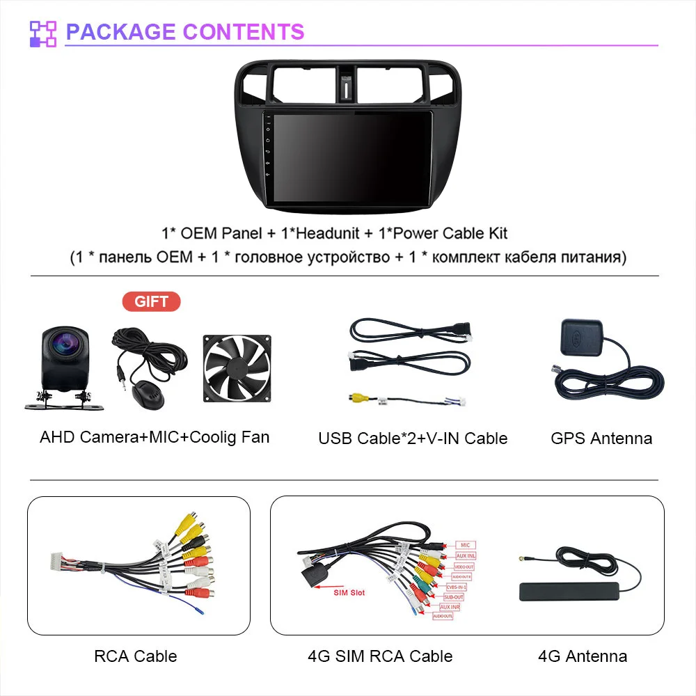 Android 16 For Honda Civic 1996 1997 1998 1999 2000 2001 Carplay Auto Car Radio Multimedia DAB+ Player Autoradio Navigation