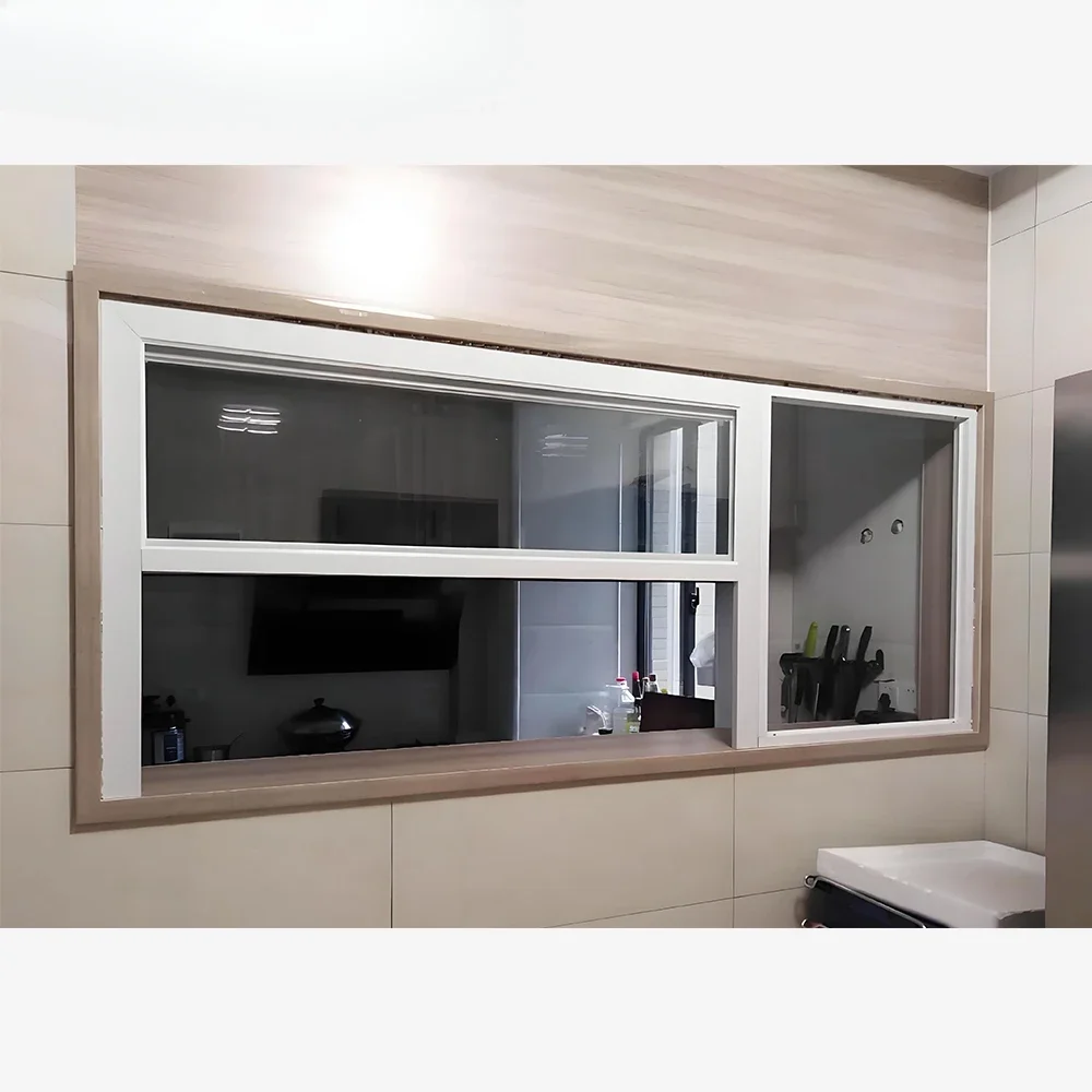 Single/Double Hung Soundproof Aluminum Alloy Glass Windows Modern Design Sliding Open Style Vertical