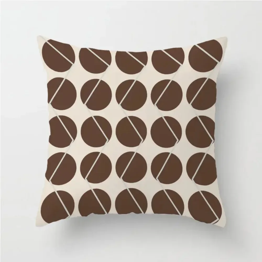 Coffee colored geometric pillow ins atmosphere sofa cushion brown coffee colored living room cushion homestay model room pillow