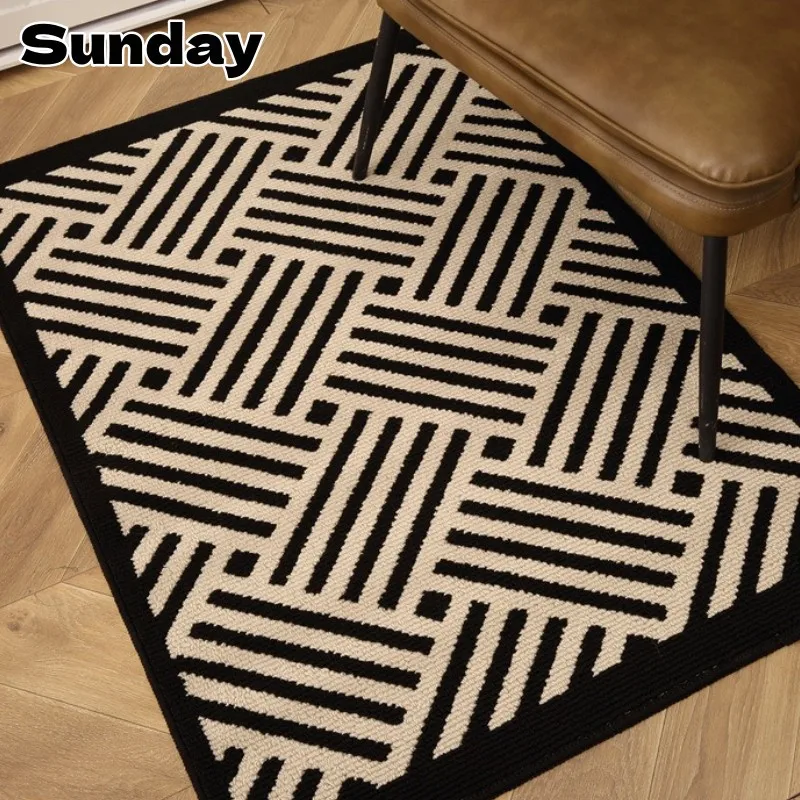 

Modern Striped Kitchen Mat Home Area Rug Water Absorbent Anti Skid Washroom Floor Mat Polypropylene Carpet for Living Room Decor