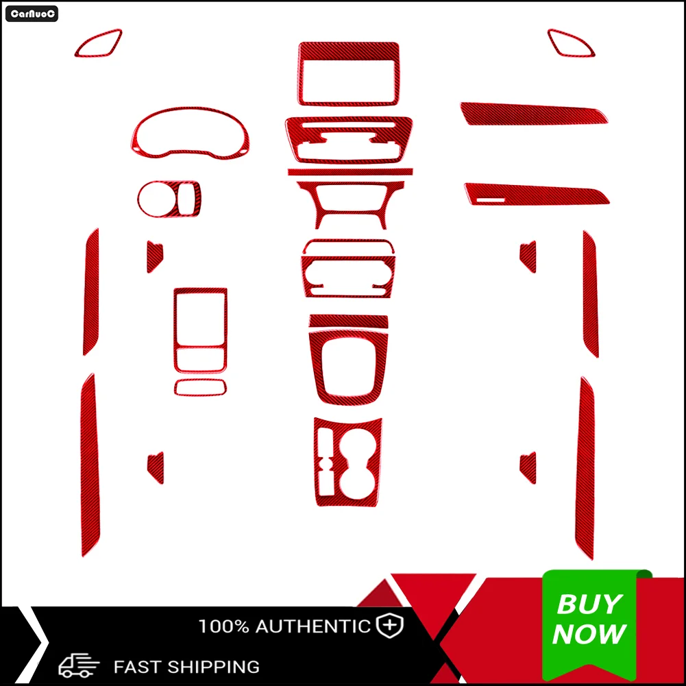 

Car Interior Parts For Audi Q3 2014-2018 imitation Carbon Fiber Car Red Stickers Car Interior Decorative Accessories