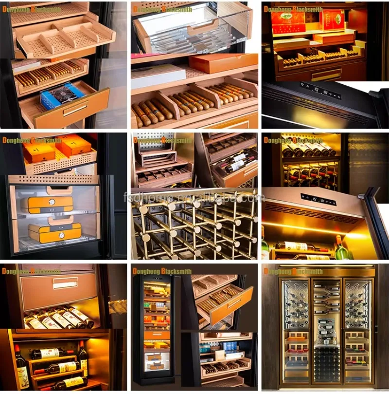 Wholesale Smart App Control WiFi Electric Humidifier Cigar Cabinet Precise Temperature Cigar Display Cabinet