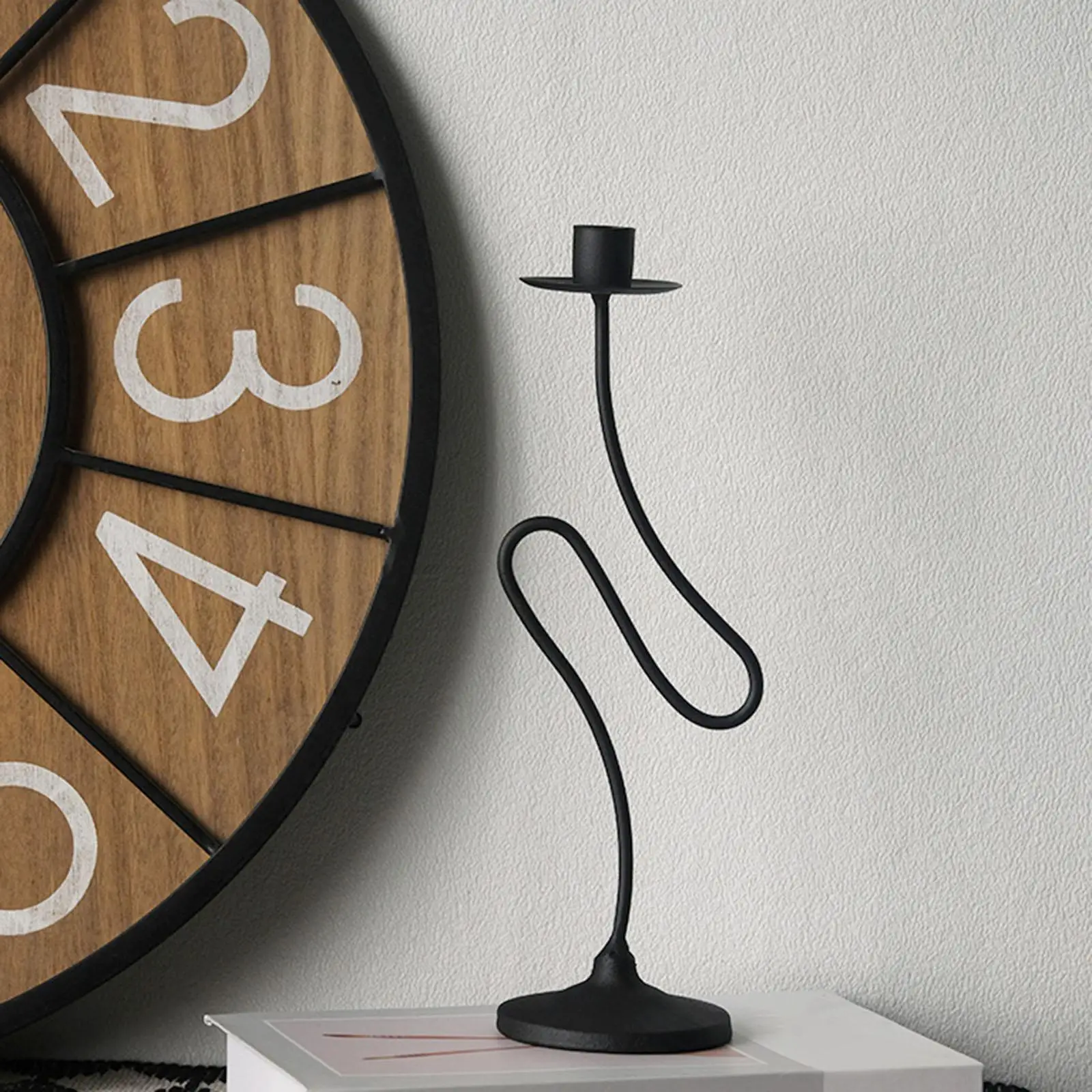 Rustic Iron Candelabra Taper Candle Holder Vintage Design for Dining Room Decor Elegant Tall Candlestick Stand Home Accessory