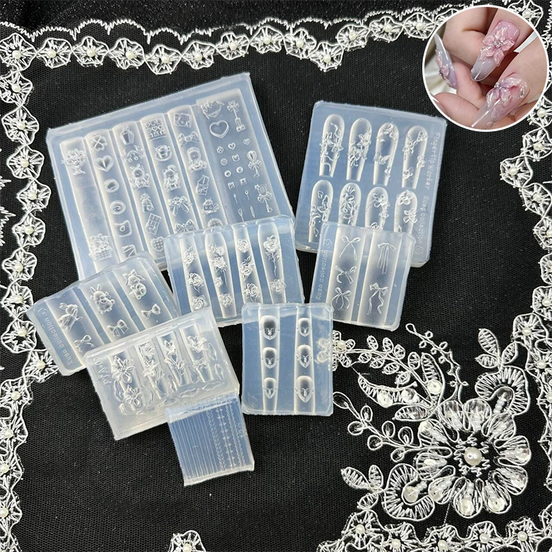 

Silicone Nail Mold Rose Flower Shape Butterfly Nail Decorations Nail Salon Nails DIY Design Stereoscopic Manicure Tools