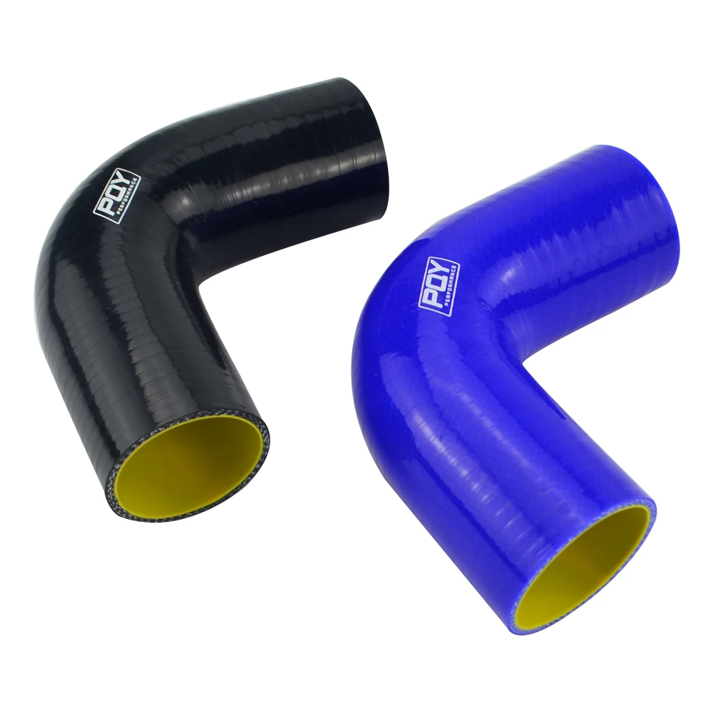 51mm / 63mm / 76mm / 51mm to 63mm / 63mm to 76mm 90 Degree 45 Degree Elbow Reduce Silicone Hose Pipe Black Blue