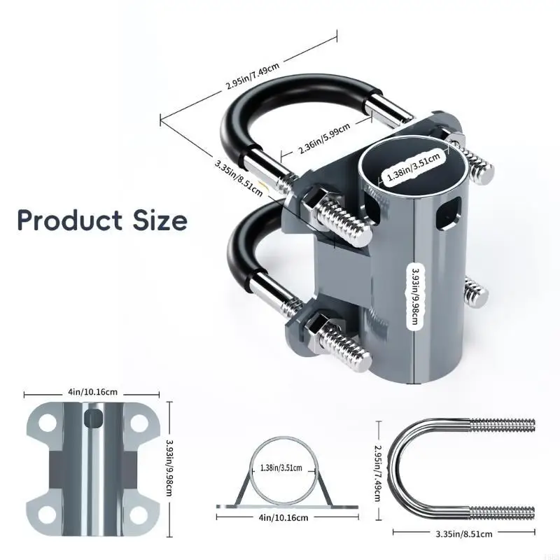 

Adjustable Heavy Steel Mast Poles Brackets Secure Satellite Dish & Antennas Mounting Clamping set for Satellite V2