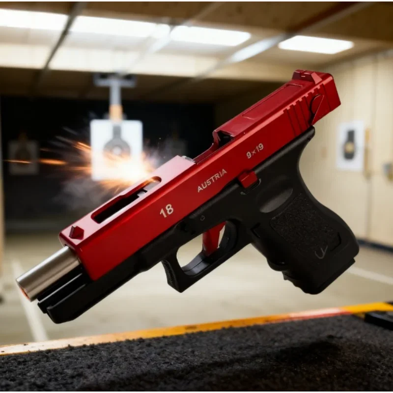 لعبة G18 المصنوعة من خليط معدني تعمل بالرصاص البلاستيكية بقوة كبيرة ونطاق طويل هو أفضل مسدس لعبة هدية لأعياد ميلاد الأطفال