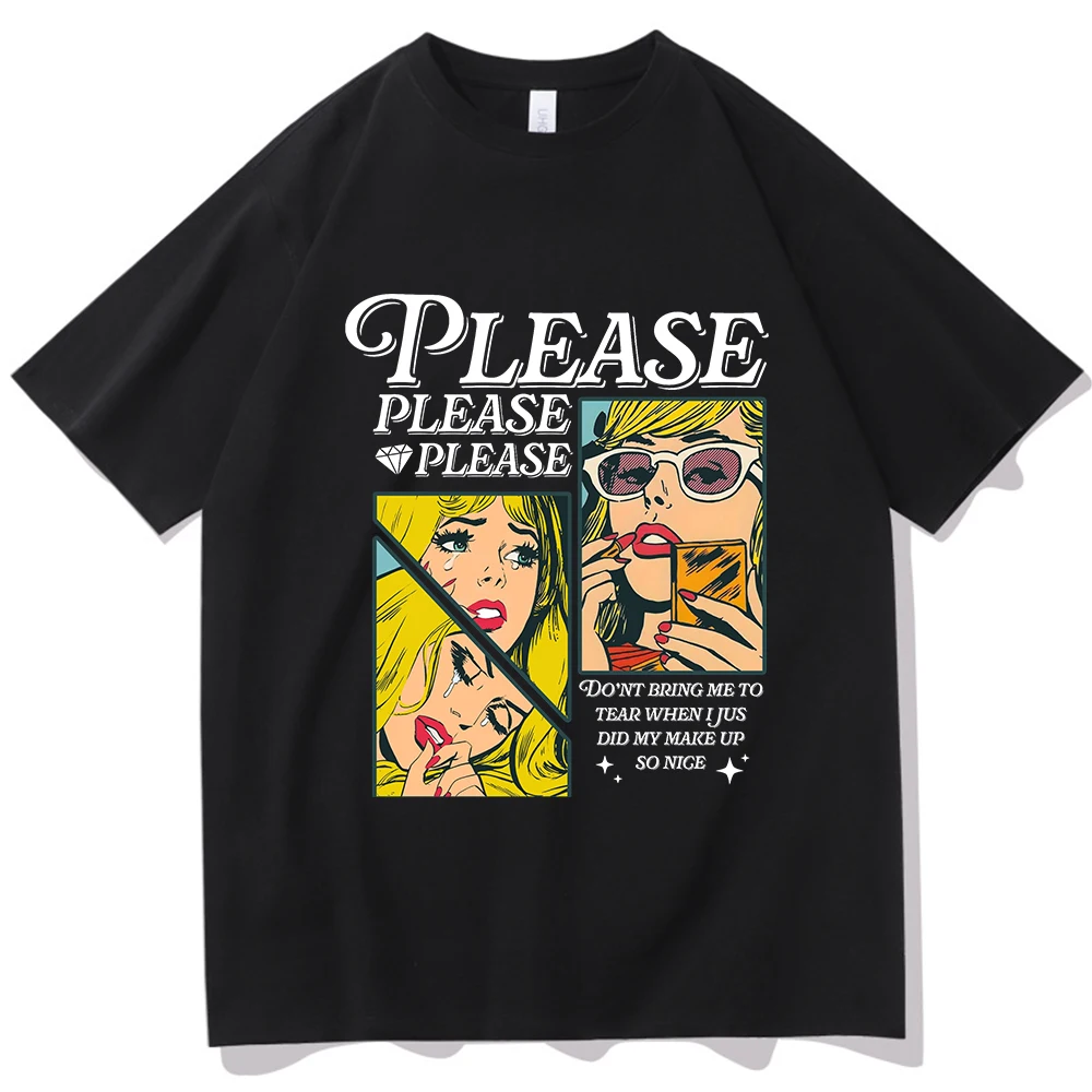 Sabrina Carpenter Please Please Please Short Sleeve T-shirt Harajuku O-neck Summer Casual Shirt Fans Gift Tops