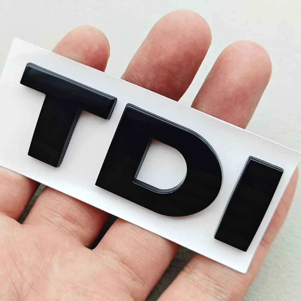 3D ABS Schwarzes Logo TDI Emblem Auto-Kofferraum-Abzeichen für VW Passat Jetta Touareg Tiguan Touran Golf 4 5 6 Caddy TDI Aufkleber Zubehör