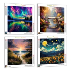 RUOPOTY-5D Crystal Diamond Painting,Scenic Aurora Park,Diamond Mosaic,Rhinestones,Diamond Art Accessories,Adults Crafts,Diy Kit