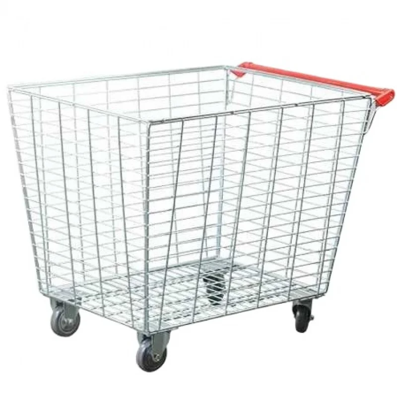 [Customized]Wire Mesh Cage Wheeled Trolley Shopping Car Sort Goods Trolley Supermarket Hand Trolley Dimensional Custom Metal 1pc