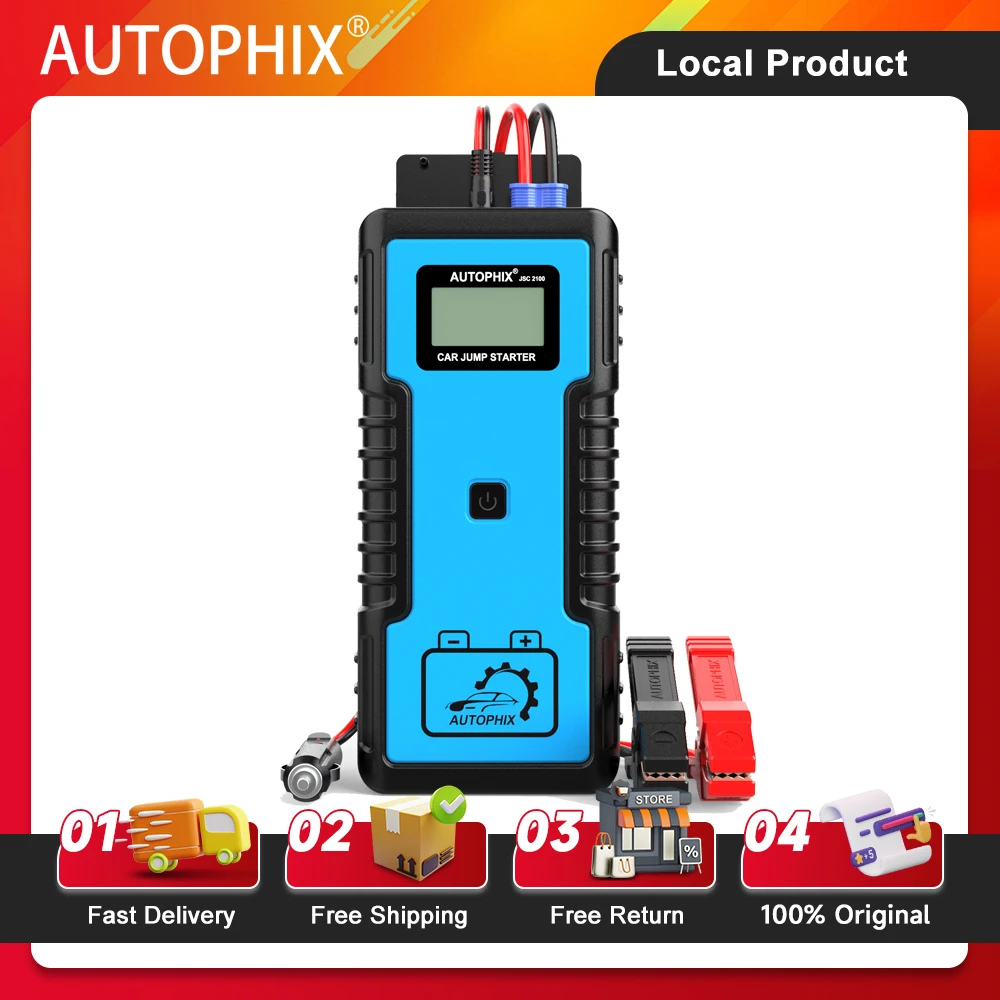 Autophix JSC2100 Car Jump Starter Portable Super Capacitor 120F 12V Batteryless Car Booster Battery Charger Power Bank 1000A