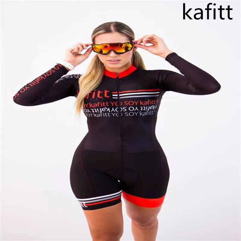 2022KAFITT triathlon race jersey overalls sports running woman one-piece dress long-sleeved loop suit 20D GEL