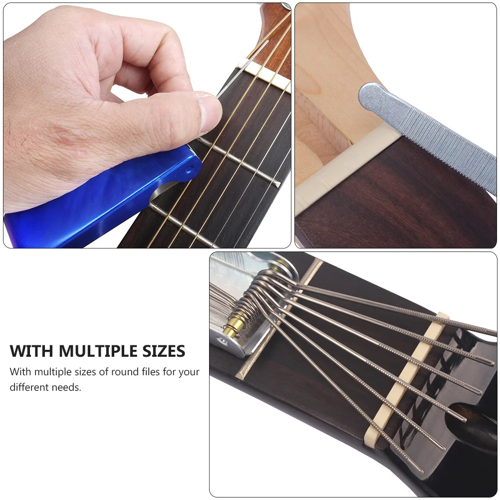 

Stainless Steel Nut File Set Ukulele Electric Bass Fret Wire Sanding Tool Luthier Guitar Sanding Tool Repair Kit
