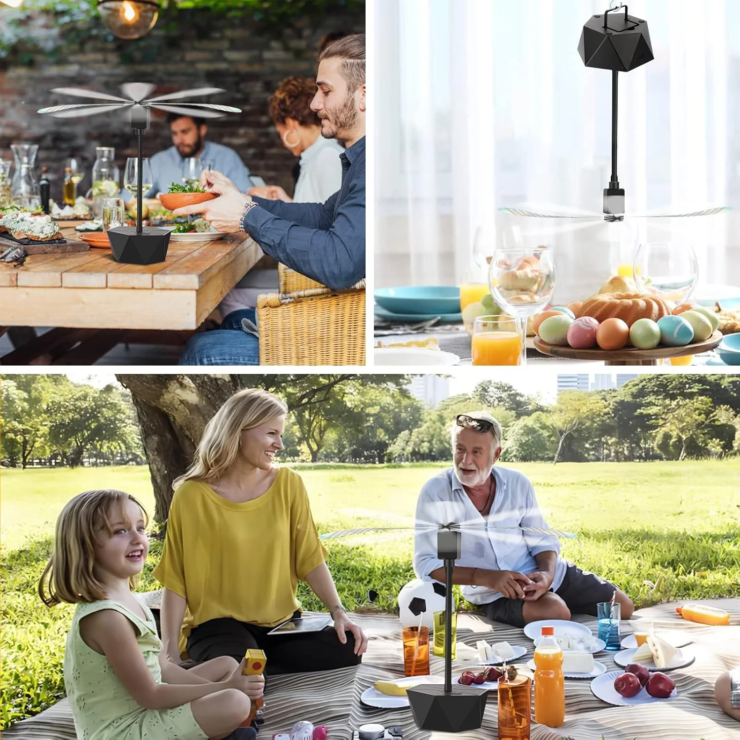 พัดลมบิน, พัดลมบินสําหรับโต๊ะ พัดลมไล่แมลงสําหรับโต๊ะกลางแจ้ง พัดลมอาหารบิน พัดลมพกพาแบบยืดหยุ่นในร่ม Spinner for Re